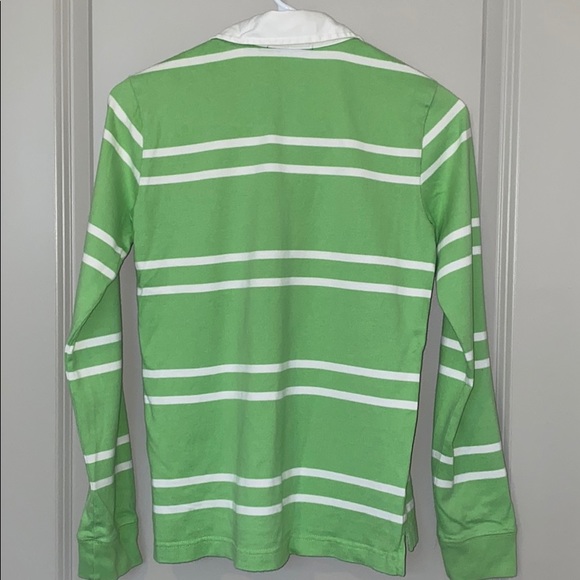 XS Green & White Stripe Ralph Lauren Rugby Polo - Picture 5 of 5